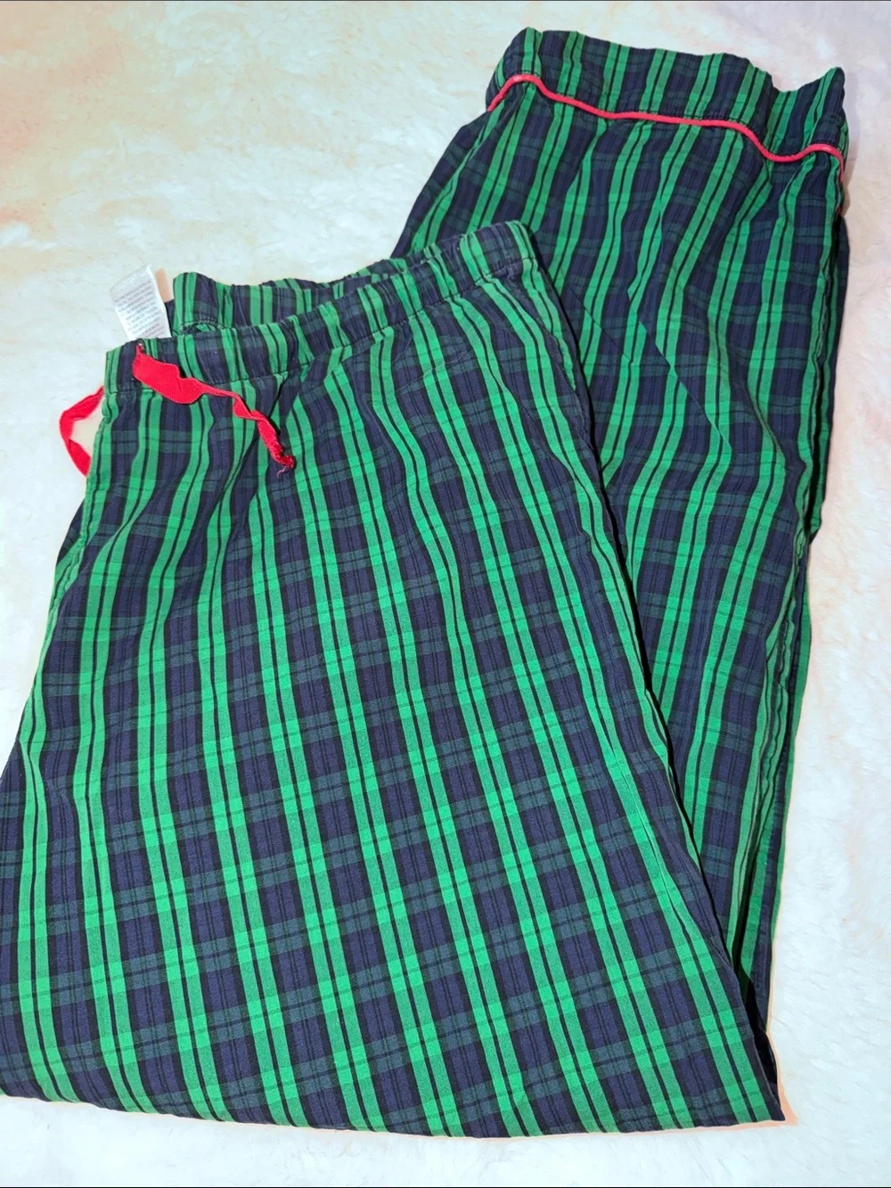 Vineyard Vines Green and Navy Plaid Cotton PJ Pants Sz Medium